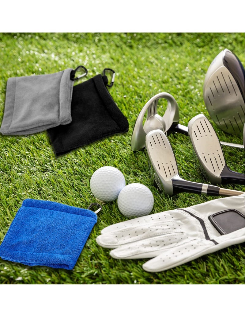 Golf Ball Towel 5.5 x 5.5 Inch Small Golf Wet and Dry Golf Towel Pocket Golf Towel with Clip Ball Towel Golf Ball Towel for Golf Course Exercise Towel