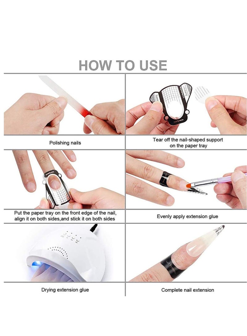 Nail Art Forms Sticker, Golden Nail Extension Forms Guide Stickers Self-adhesive Nail Art Tips for Acrylic UV Gel Nail Art, Nail Form Extension Sticker