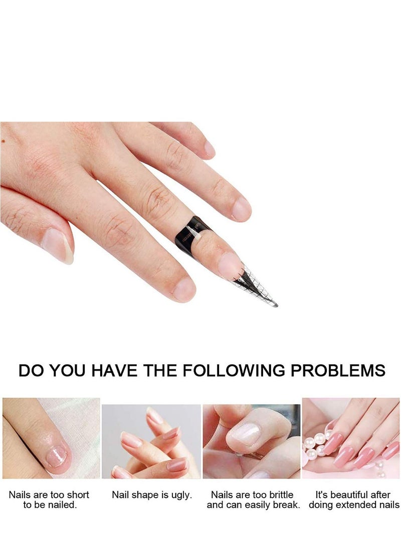 Nail Art Forms Sticker, Golden Nail Extension Forms Guide Stickers Self-adhesive Nail Art Tips for Acrylic UV Gel Nail Art, Nail Form Extension Sticker