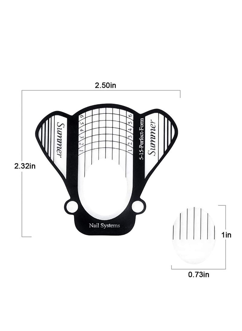 Nail Art Forms Sticker, Golden Nail Extension Forms Guide Stickers Self-adhesive Nail Art Tips for Acrylic UV Gel Nail Art, Nail Form Extension Sticker