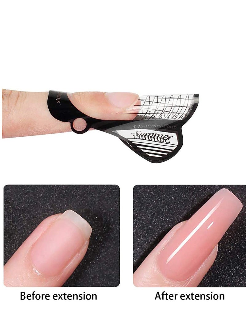Nail Art Forms Sticker, Golden Nail Extension Forms Guide Stickers Self-adhesive Nail Art Tips for Acrylic UV Gel Nail Art, Nail Form Extension Sticker