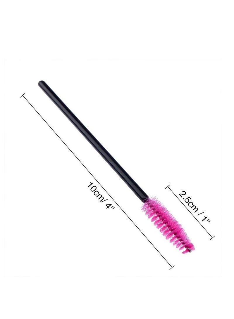 G2PLUS 100PCS Disposable Eyelash Brushes, Mascara Wands Applicator Makeup Kits, Eyelash Spoolies Brushes for Eyelash Extensions and Eyebrows (Rose)