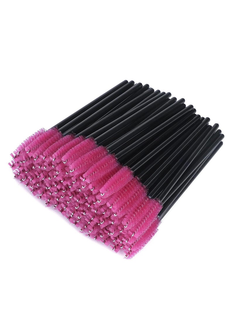 G2PLUS 100PCS Disposable Eyelash Brushes, Mascara Wands Applicator Makeup Kits, Eyelash Spoolies Brushes for Eyelash Extensions and Eyebrows (Rose)