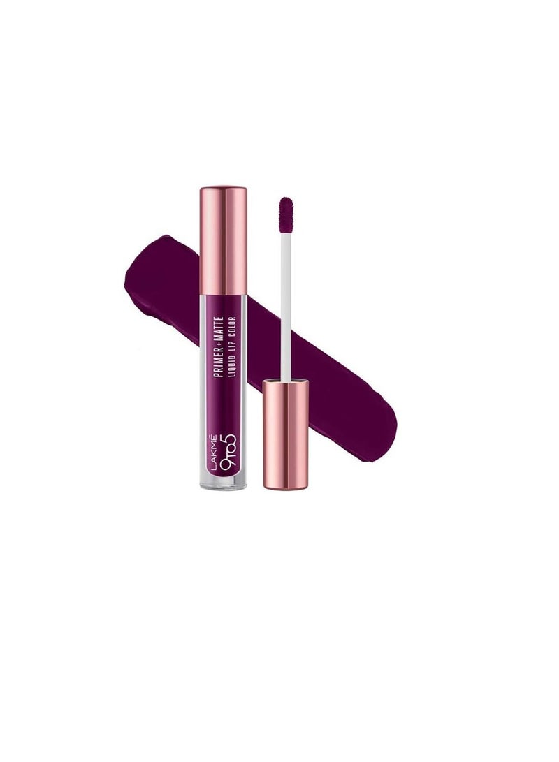 Lakmé 9to5 Primer Matte Liquid Lip Color MM4 Dynamic Purple