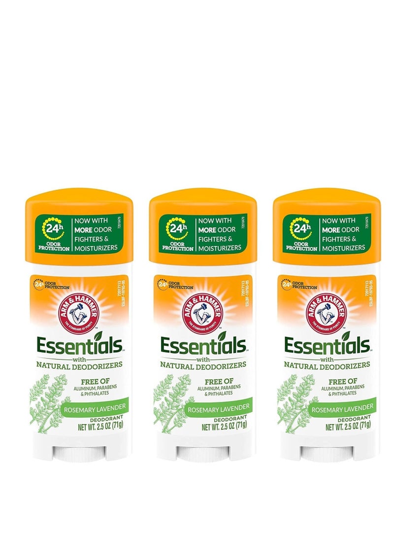 Arm & Hammer Essentials Natural Deodorant, Fresh - 2.5 oz - 3 pk