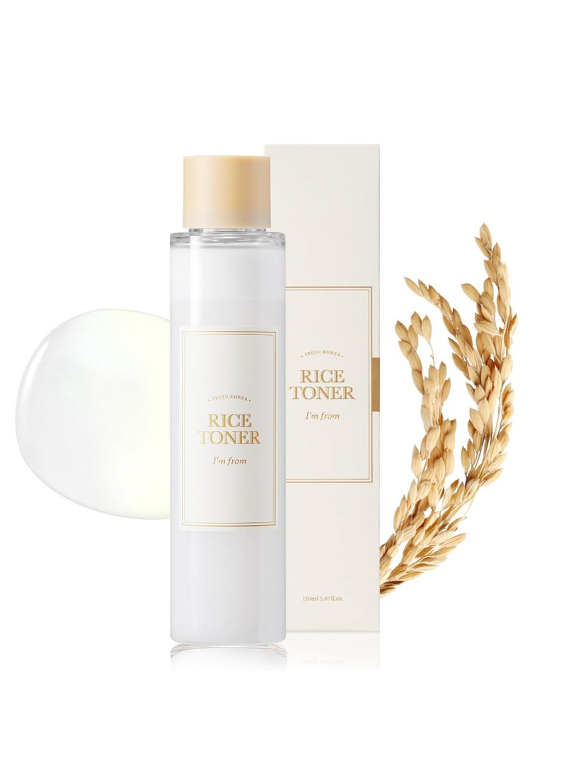 I'm from Rice Toner, Milky Toner for Glowing Skin, 77.78% Korean Rice, Glow Essence with Niacinamide, Hydrating for Dry, Dull, Combination Skin, Vegan, Fragrance Free, Glass Skin 5.07 Fl Oz