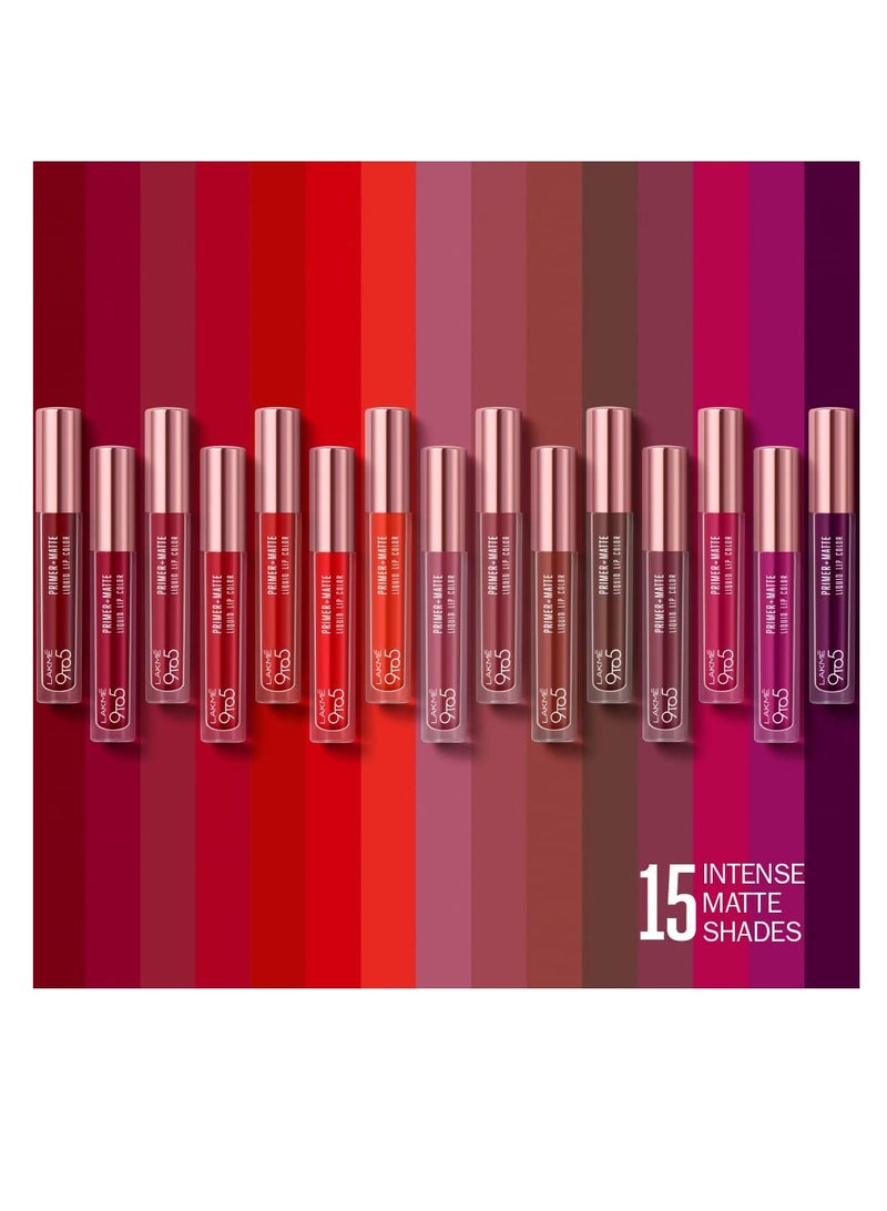 Lakmé 9to5 Primer  Matte Liquid Lip Color MR1 Fiery Scarlet