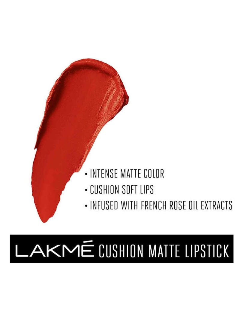 Lakme Cushion Matte Lipstick Red Rose 4.5 gm