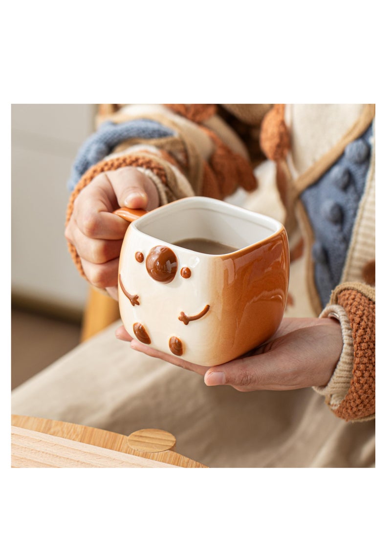 Cute Coffee Mug, Novelty Funny Cup, Unique Cool Porcelain Tea Mugs, Creative Kawaii Cartoon Anime Style, Kawaii Mug for Women Kids Adults Men, Coffee Mugs Gift for Anime Lovers, Coffee Toast