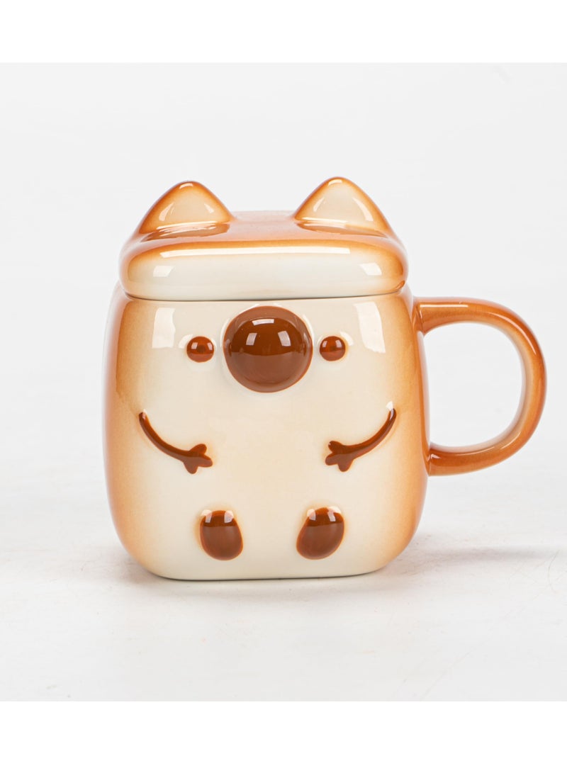 Cute Coffee Mug, Novelty Funny Cup, Unique Cool Porcelain Tea Mugs, Creative Kawaii Cartoon Anime Style, Kawaii Mug for Women Kids Adults Men, Coffee Mugs Gift for Anime Lovers, Coffee Toast