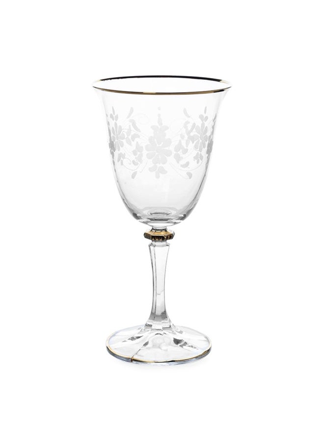 Ricco Red Wine Glass, Clear & Gold - Set Of 6