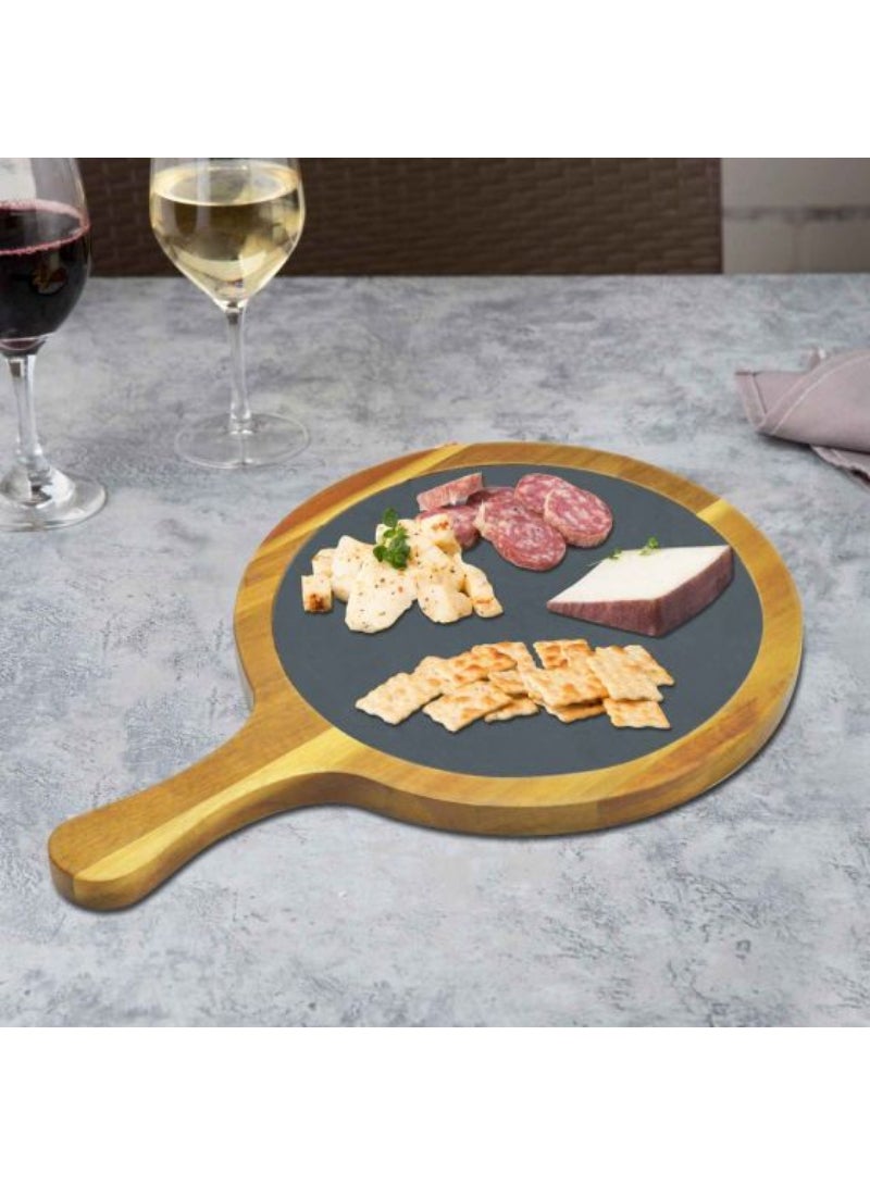 Acacia Wood & Slate Serving Board Perfect To Use On Home Restaurants