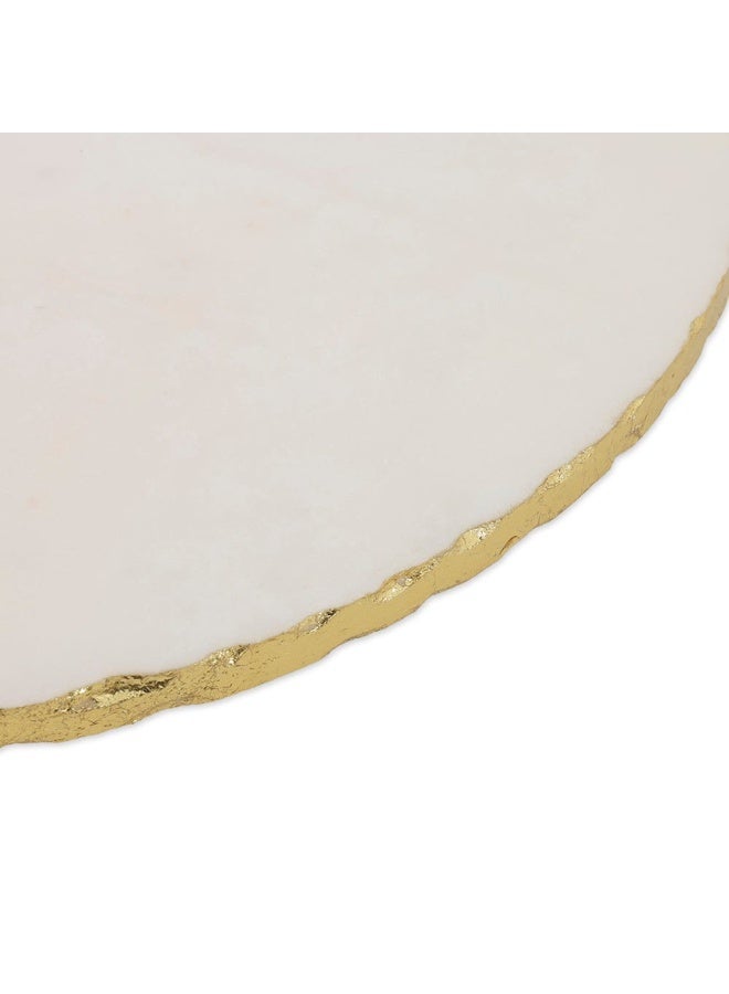 Luxeware Lazy Susan, White & Gold - 18 Cm