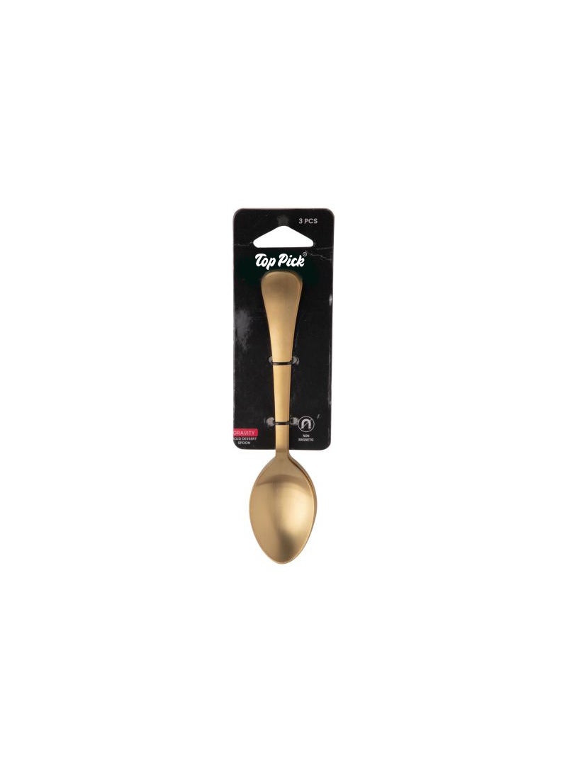 Gold Dessert Spoon 3Pc Pack