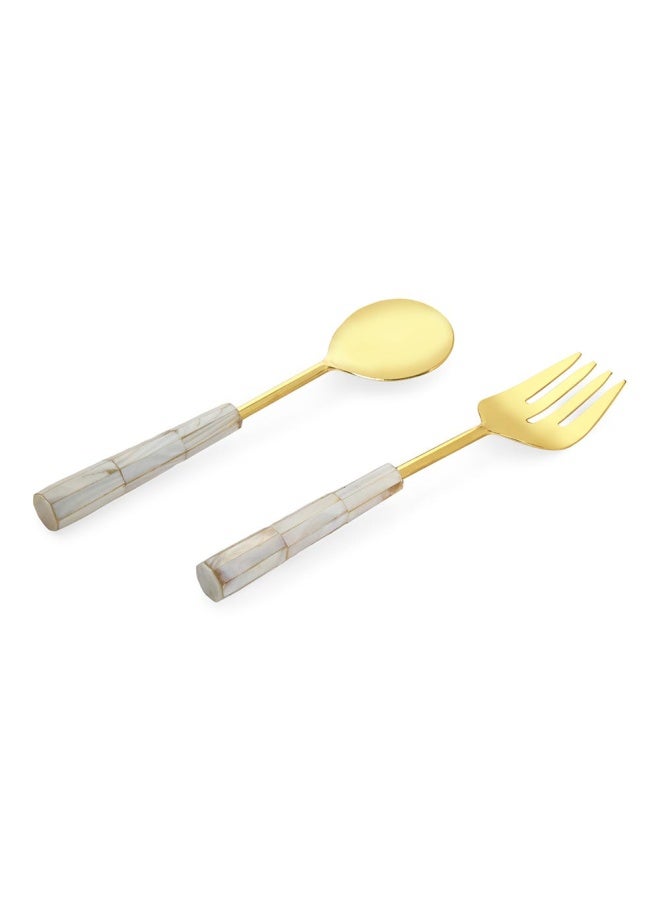 2-Piece Amara Salad Server Set, Gold