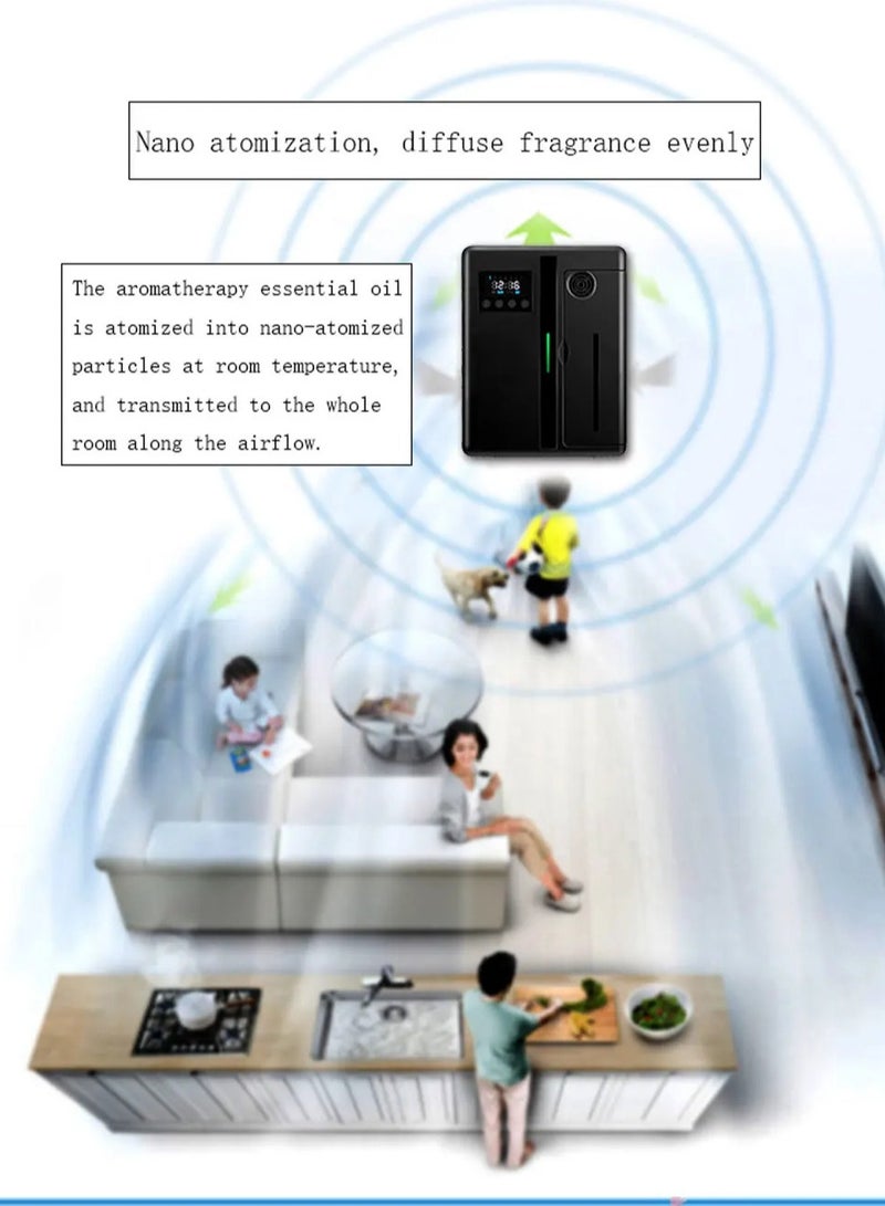 Scent Machine Aroma Diffuser Wall Mounted Hotel 160ML Aroma Diffuser With Fan Inside For Large Area Hotel Lobby Home Fragrance