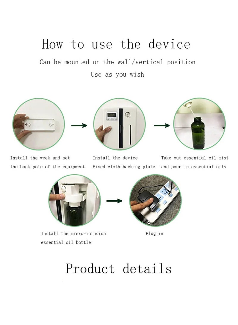 Scent Machine Aroma Diffuser Wall Mounted Hotel 160ML Aroma Diffuser With Fan Inside For Large Area Hotel Lobby Home Fragrance