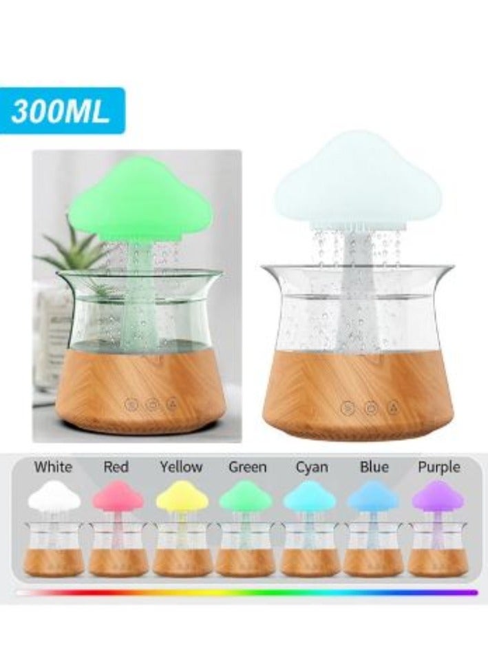 Mushroom Rain Electric Aroma Diffuser Colorful Night Light Mini Aroma Diffuser Relieve Fatigues Home Decor Humidifier for Bedroom Kids Room(300 ML)