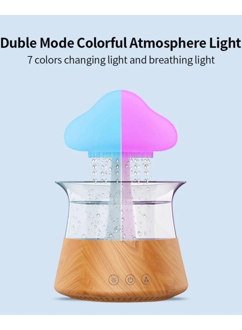 Mushroom Rain Electric Aroma Diffuser Colorful Night Light Mini Aroma Diffuser Relieve Fatigues Home Decor Humidifier for Bedroom Kids Room(300 ML With Remote)