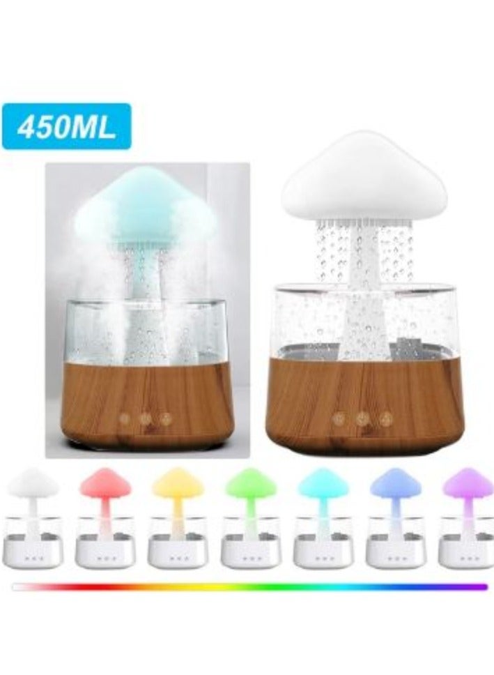Mushroom Rain Electric Aroma Diffuser Colorful Night Light Mini Aroma Diffuser Relieve Fatigues Home Decor Humidifier for Bedroom Kids Room(450 ML)