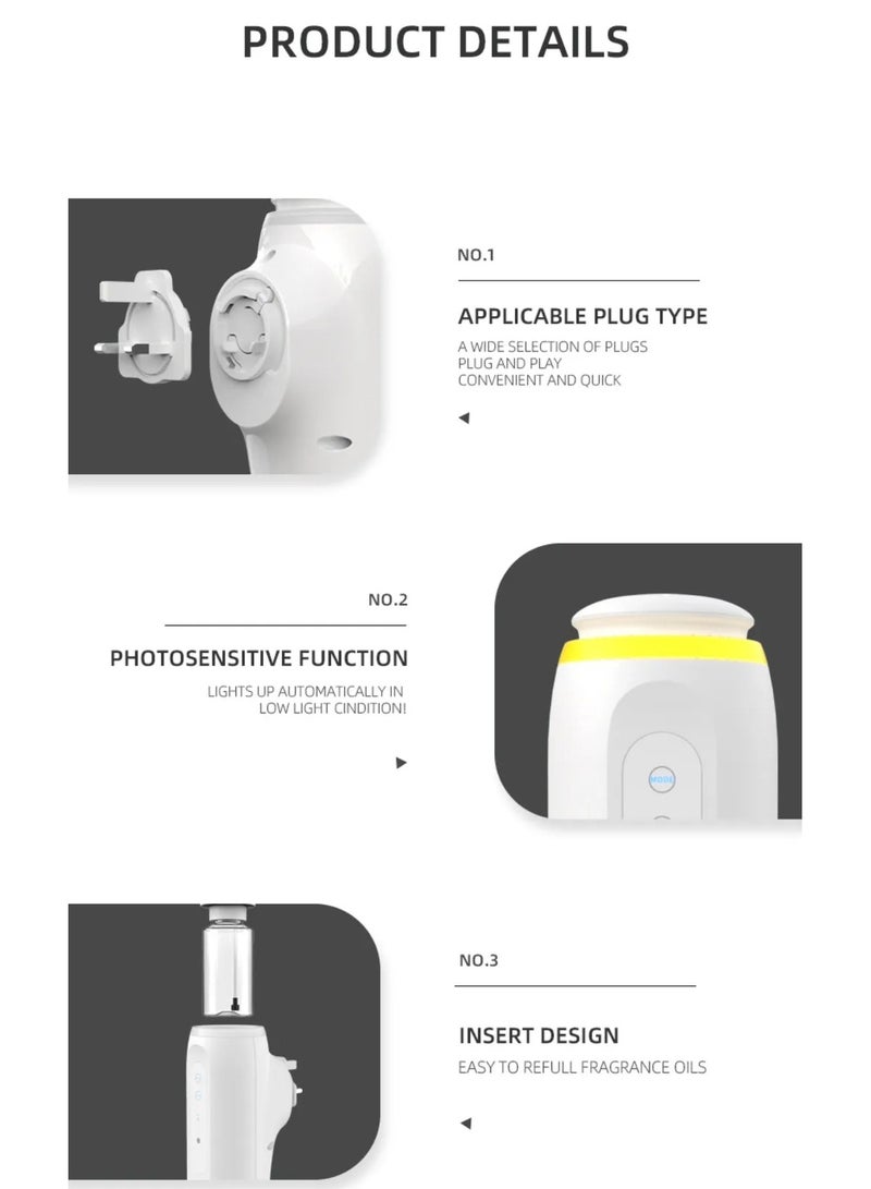 Room Fragrance Diffuser For Essential Oil Wall Plug Aroma Diffuser 300m³ Electric Scent Machine Toilet Smell Distributor