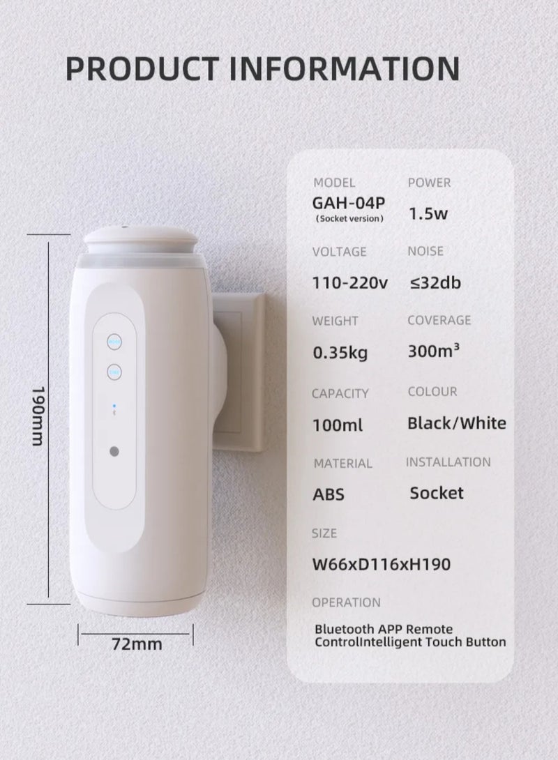 Room Fragrance Diffuser For Essential Oil Wall Plug Aroma Diffuser 300m³ Electric Scent Machine Toilet Smell Distributor