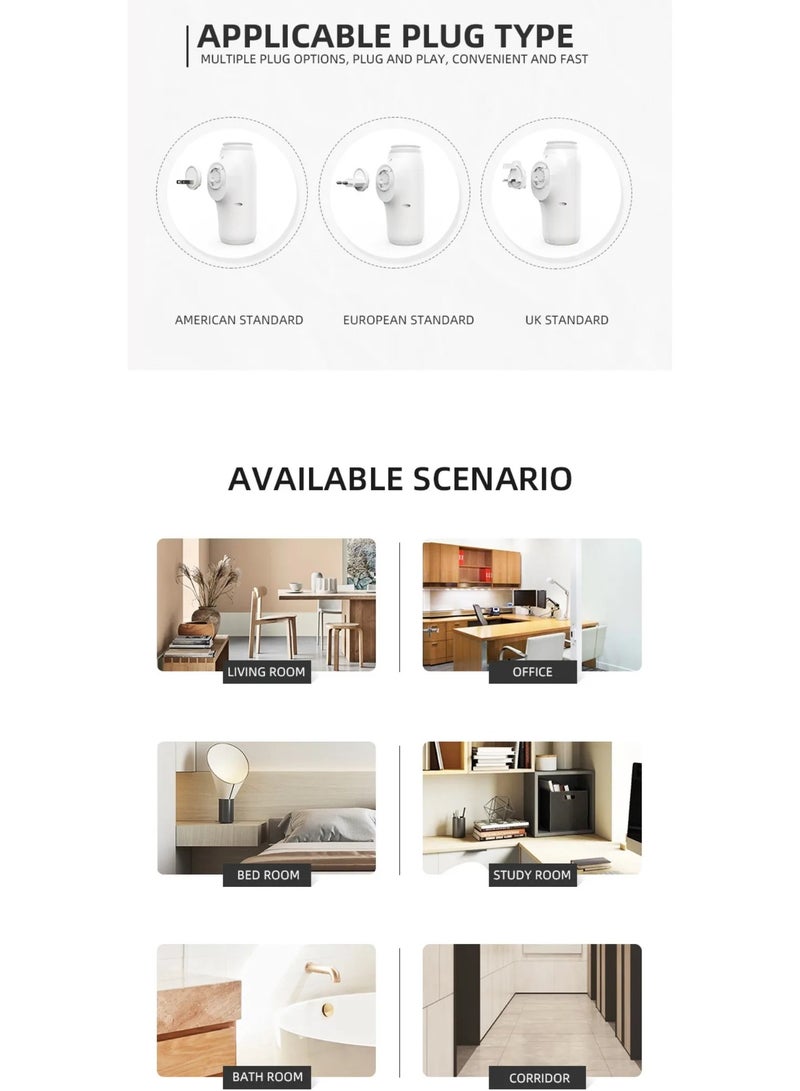 Room Fragrance Diffuser For Essential Oil Wall Plug Aroma Diffuser 300m³ Electric Scent Machine Toilet Smell Distributor