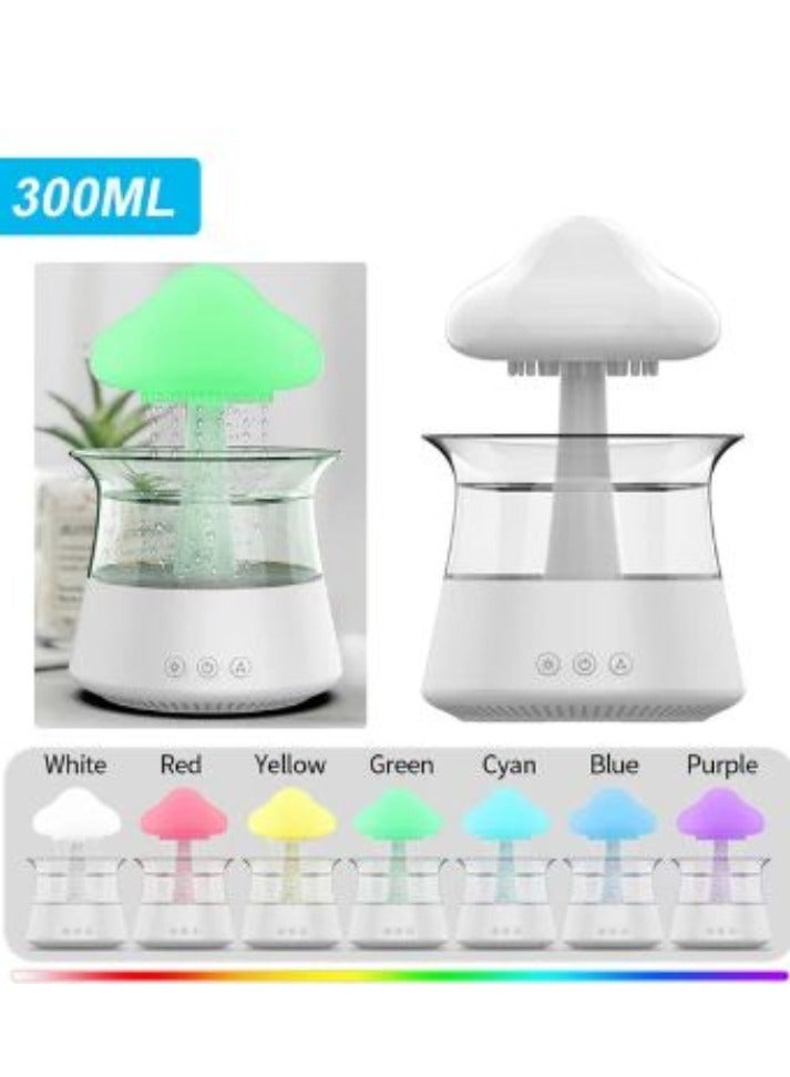 Mushroom Rain Electric Aroma Diffuser Colorful Night Light Mini Aroma Diffuser Relieve Fatigues Home Decor Humidifier for Bedroom Kids Room(300 ML)