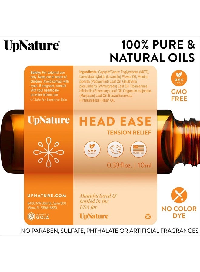 Head Ease Essential Oil Roll On Blend – Natural Head Tension Relief with Peppermint Oil, Rosemary Oil & Frankincense Oil Therapeutic Grade – Relaxing Aromatherapy Essential Oil