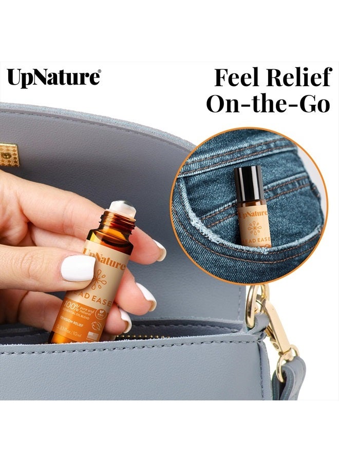 Head Ease Essential Oil Roll On Blend – Natural Head Tension Relief with Peppermint Oil, Rosemary Oil & Frankincense Oil Therapeutic Grade – Relaxing Aromatherapy Essential Oil