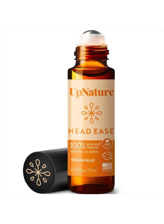 Head Ease Essential Oil Roll On Blend – Natural Head Tension Relief with Peppermint Oil, Rosemary Oil & Frankincense Oil Therapeutic Grade – Relaxing Aromatherapy Essential Oil