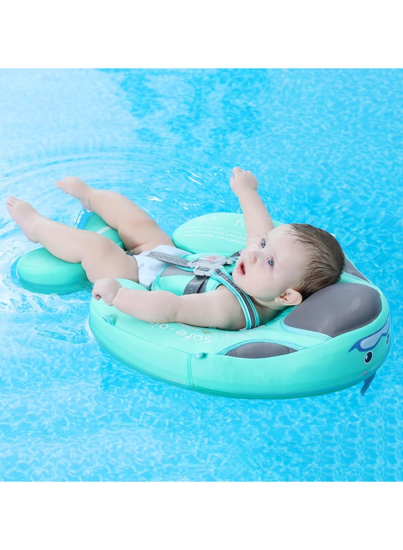 Baby Pool Float with Canopy Baby Swim Float Inflatable Swimming Ring with Adjustable Sun Protection Canopy Toddler Floaties with Seat and Handle Water Toys for Age 6-36 Months