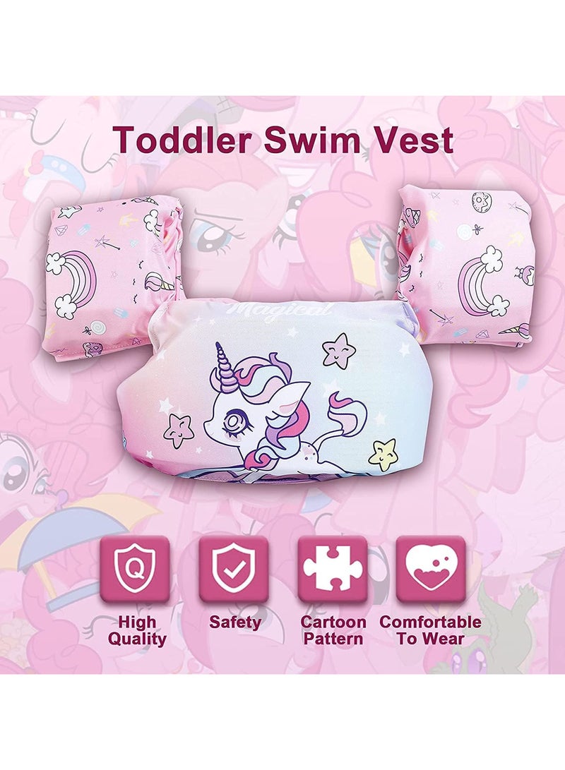 Toddler Swim Vest，Kids Water Wings Arm Floaties for 30-50 Pounds,Infant Safety Swim Aid Jumper Inflatable,Swim Arm Bands,Float Sleeves Swimming Armbands for Sea/Pool/Beach/Training