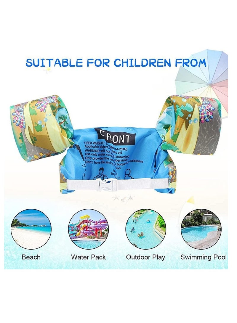 Kids Swim Vest Arm Bands Kids Swim Vest Toddler Swimming Float Vest Baby Buoyancy Safety Swim Aid Kids Learn to Swim Training Jacket for 30-50 lbs Kids Infant Child 2-6 Years Old