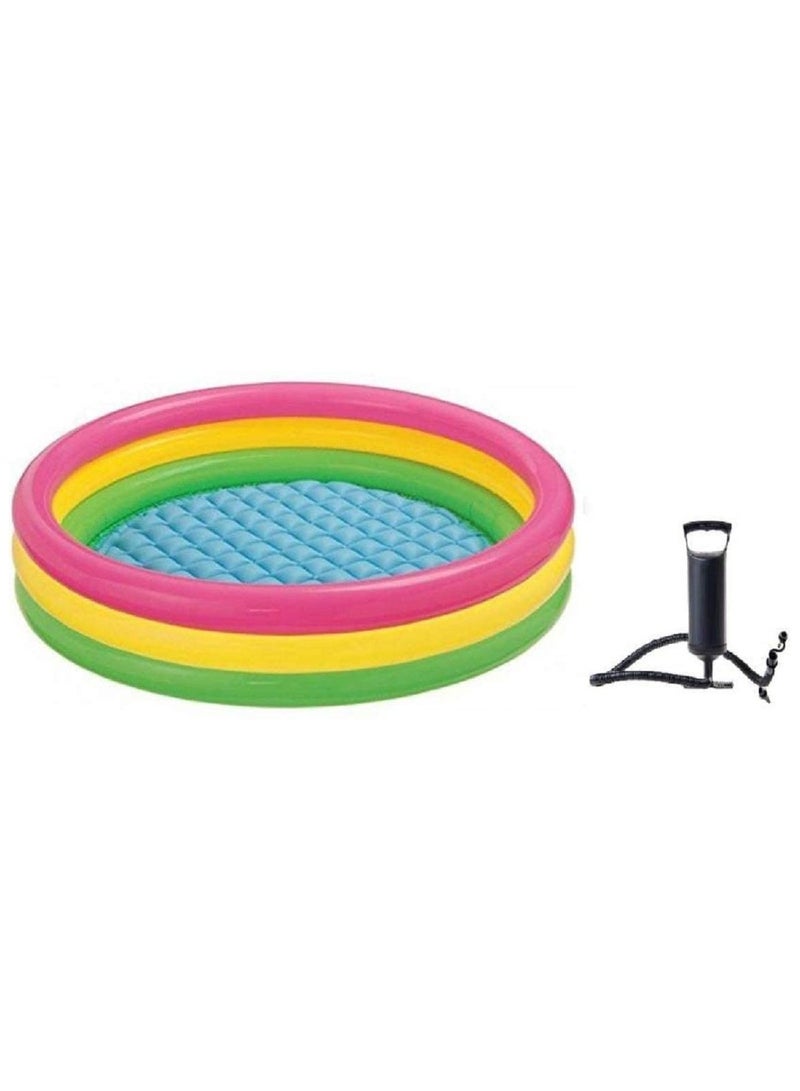 Inflatable Kid Swimming Pool with Air Pump Bath tub Water Pool for Kids 114x25cm
