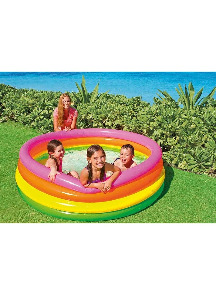 Inflatable Kid Swimming Pool with Air Pump Bath tub Water Pool for Kids 114x25cm