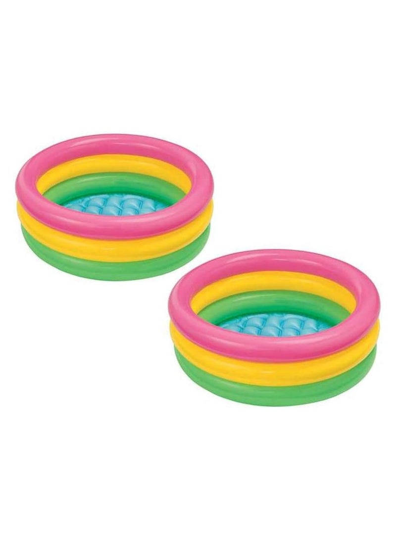 Inflatable Kid Swimming Pool with Air Pump Bath tub Water Pool for Kids 114x25cm