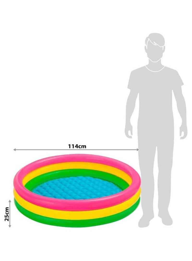 Inflatable Kid Swimming Pool with Air Pump Bath tub Water Pool for Kids 114x25cm