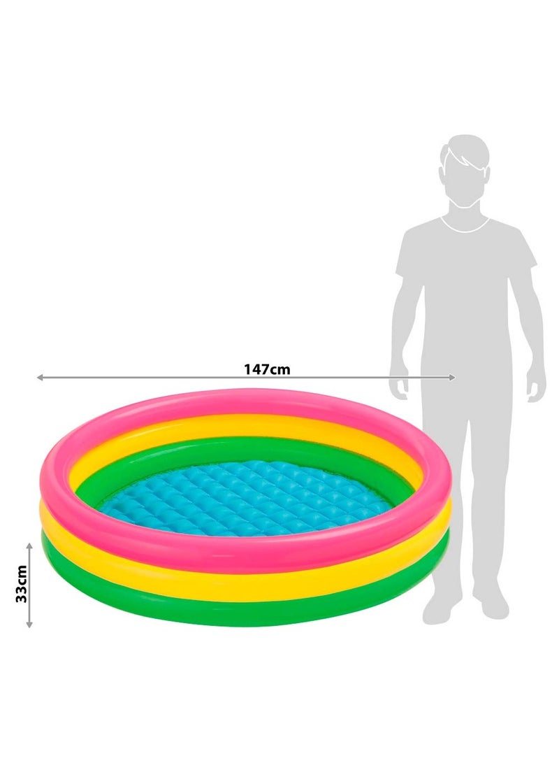 Inflatable Kid Swimming Pool with Air Pump Bath tub Water Pool for Kids 58x13 inch