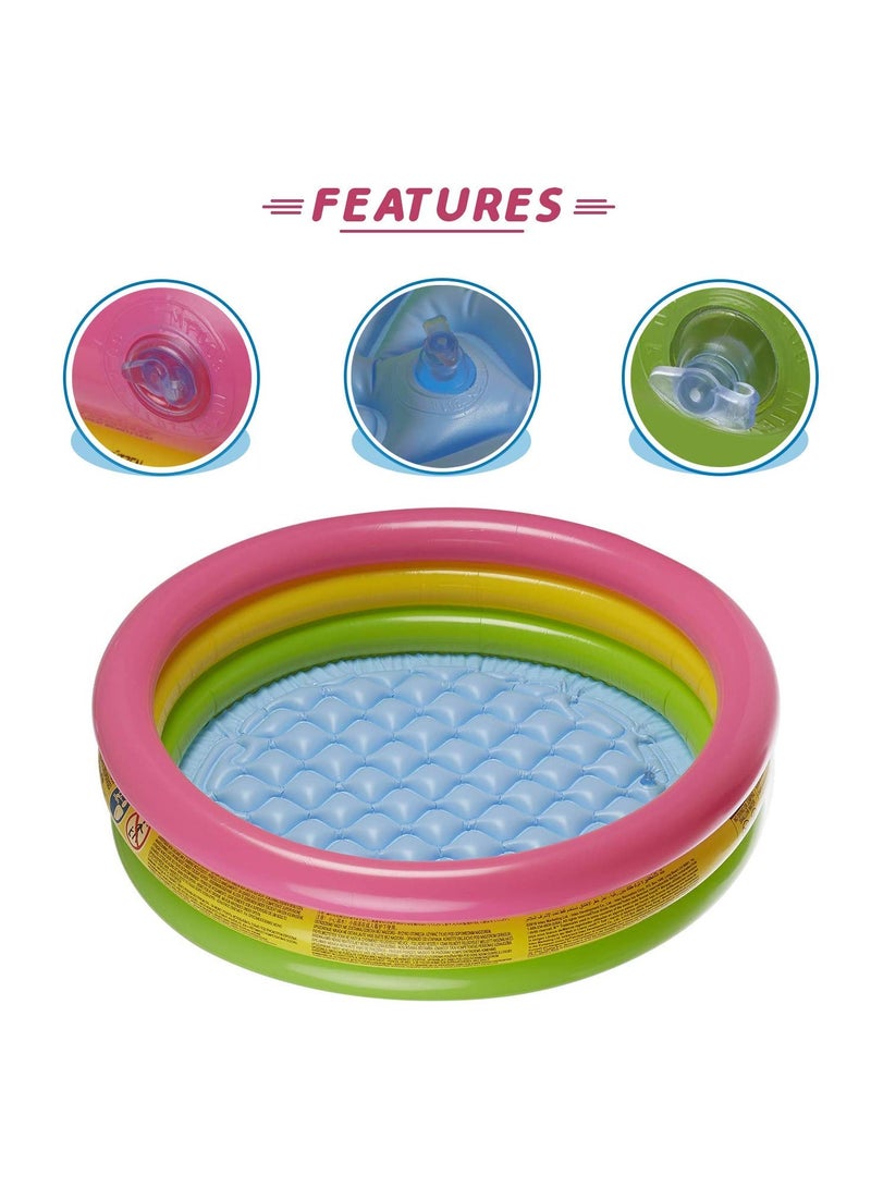 Inflatable Kid Swimming Pool with Air Pump Bath tub Water Pool for Kids 58x13 inch