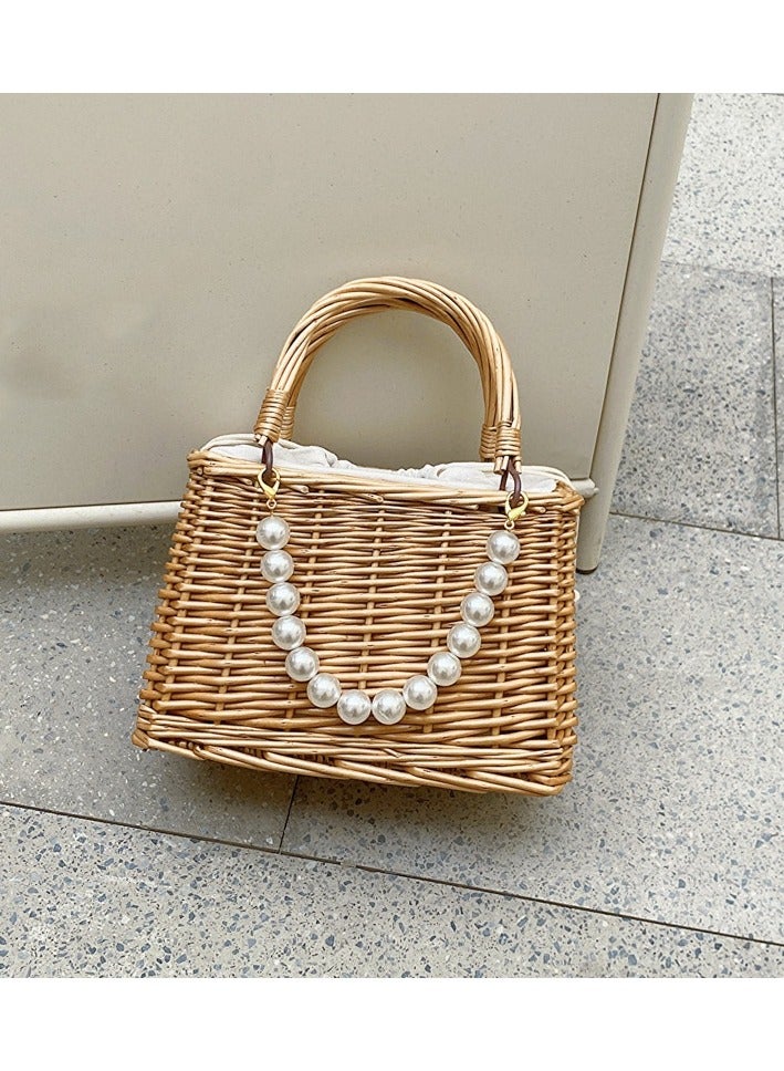 New Casual Straw Woven Bag with A Textured Crossbody Bag