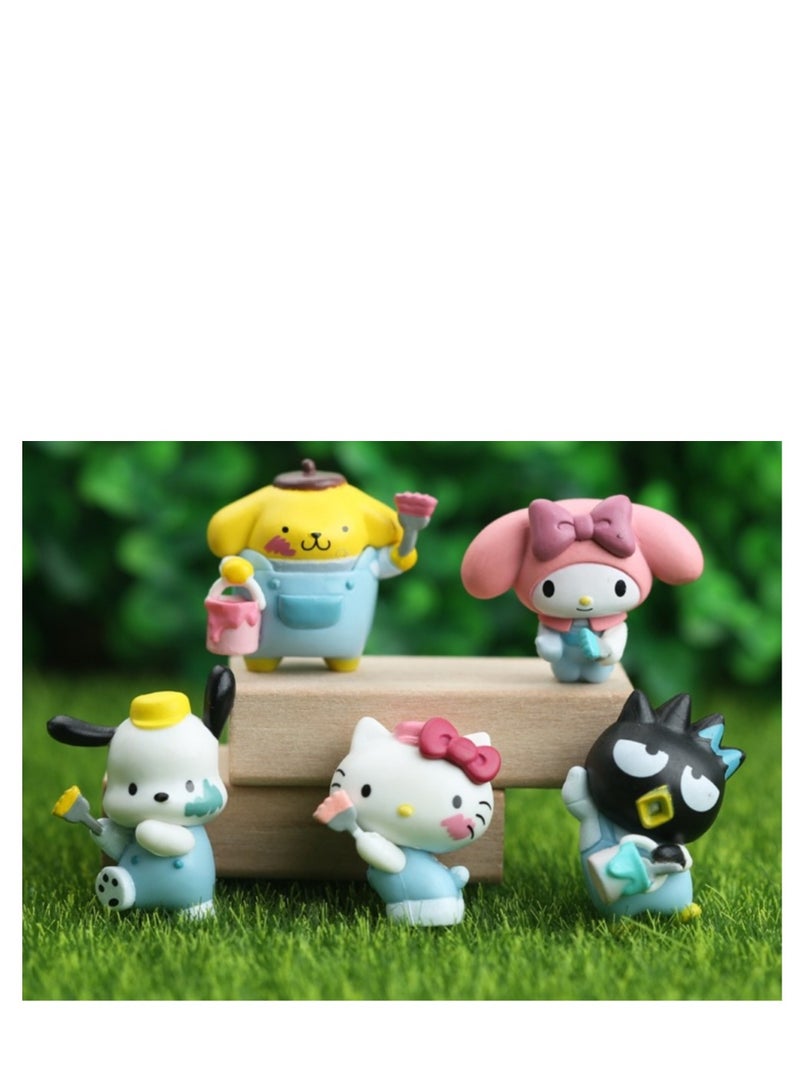 6 Pack Kawaii Sanrio Figure My Melody  kuromi Figure Birthday Party Supplies, Cinnamon Cupcake Toppers, Cute Mini Figure Toys  Birthday Party Favor For Kids Fans Collection Bouquet Desk Decor