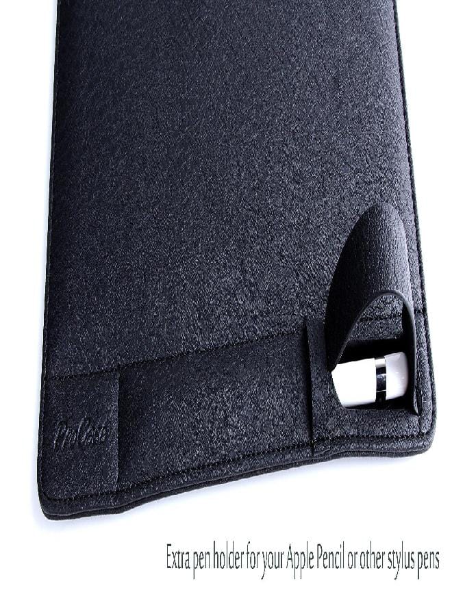 ProCase iPad Pro 12.9 2020/2018/2017/2015 Sleeve Envelope Case, Ultra Slim and Lightweight Protective Sleeve Case for iPad Pro 12.9 with Pencil Stylus Holder Pocket, iPad Pro Sleeve Bag (Black)