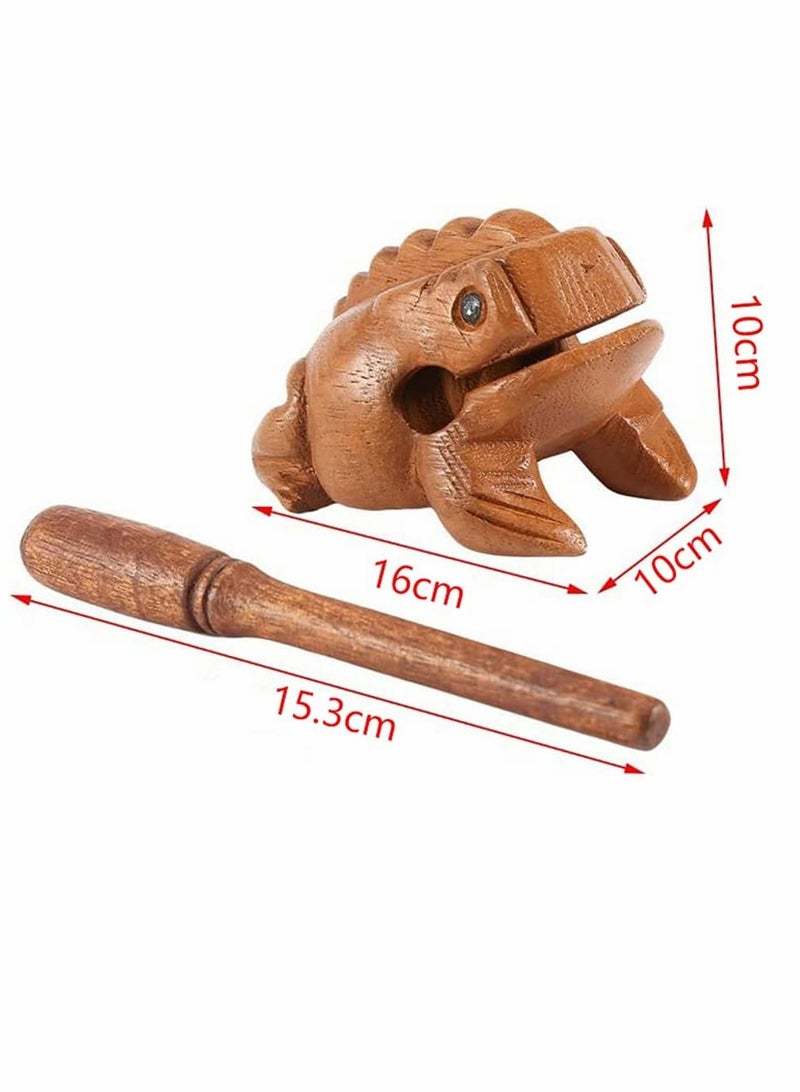 Toy Musical Instrument, Small Frog Sound Maker Feng Shui Lucky Money Frog Style Thailand Traditional Craft Wooden Musical Instrument Percussion Rasp with Stick Musical Toy Decompress Toys