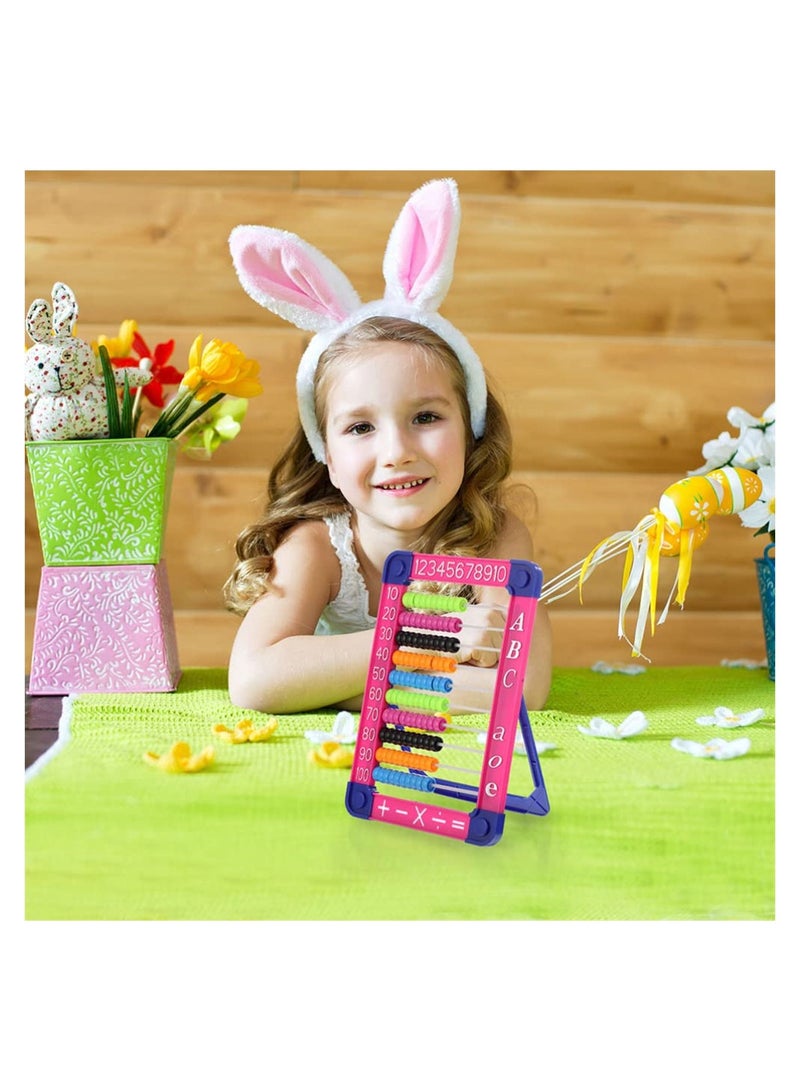 Plastic Abacus Math Toy Educational Counting Toy Addition Subtraction Bead Counters Green