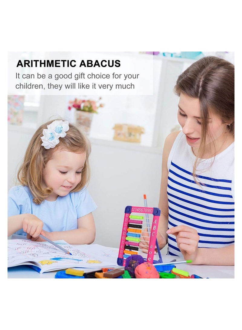 Plastic Abacus Math Toy Educational Counting Toy Addition Subtraction Bead Counters Green