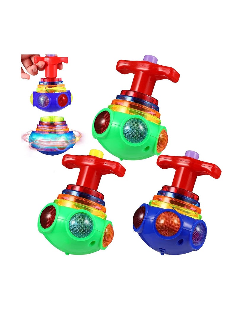 4 Pcs Light Up Tops Spinning Top Toys Novelty Gyroscope Bulk Fun Birthday Party Favors Goodie Bag Fillers for Boys and Girls