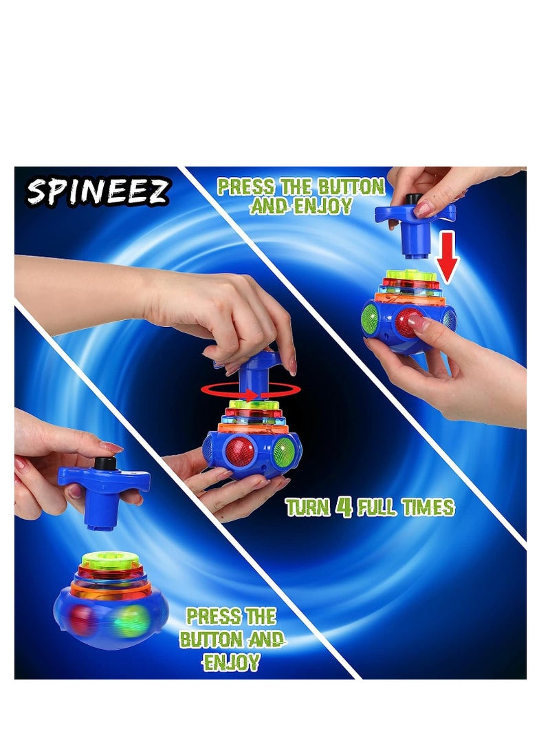 4 Pcs Light Up Tops Spinning Top Toys Novelty Gyroscope Bulk Fun Birthday Party Favors Goodie Bag Fillers for Boys and Girls