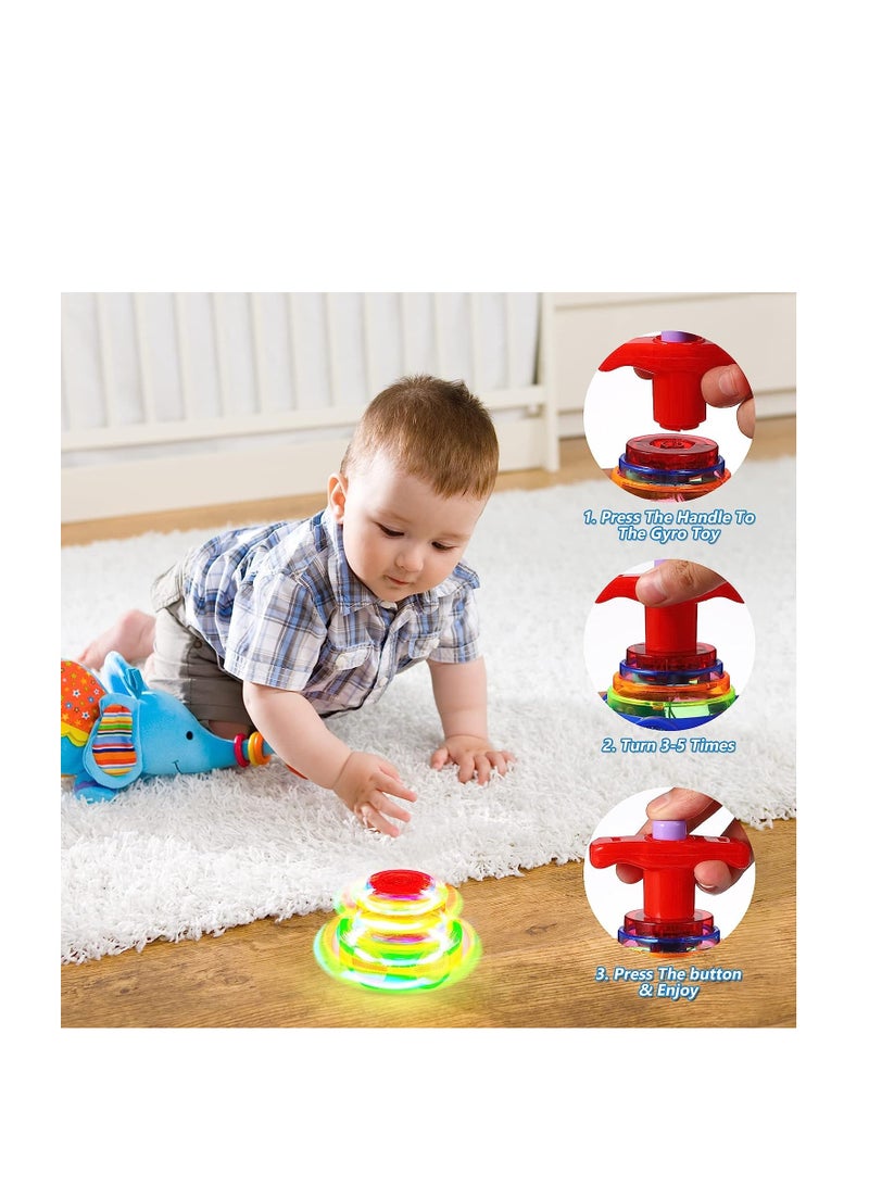 4 Pcs Light Up Tops Spinning Top Toys Novelty Gyroscope Bulk Fun Birthday Party Favors Goodie Bag Fillers for Boys and Girls