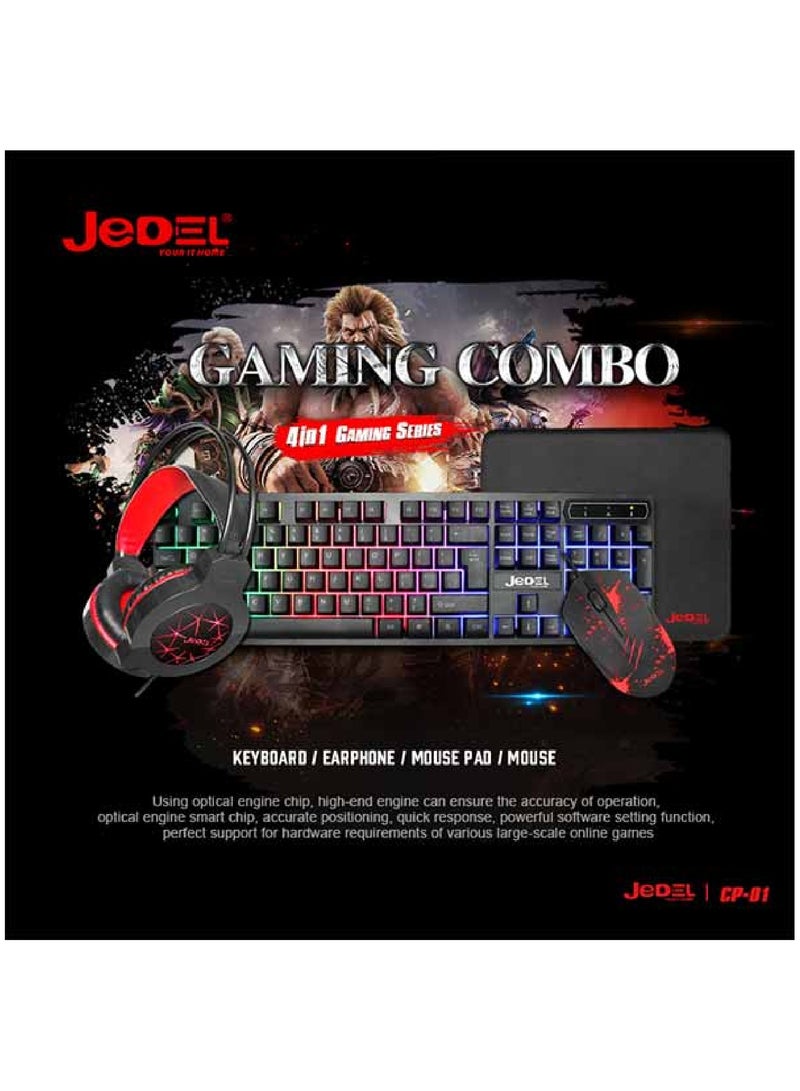 4 in1 Gaming Keyboard Whit Mouse pad Mouse Gaming Headset Wired Led Rgb Backlight Bundle For Pc Gamers and Xbox and PS4